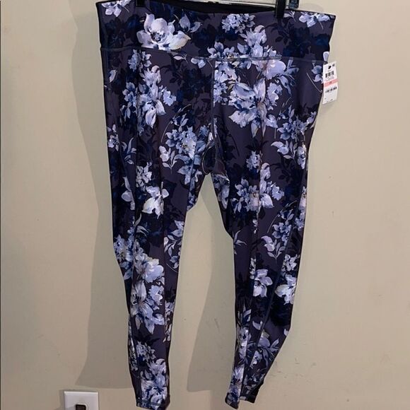 NWT Ideology Floral Flower Printed Leggings Mesh - Picture 4 of 8